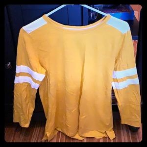 Long Sleeved Yellow and White Old Navy Shirt